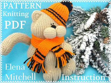 Knitting PATTERN Children Toy Cat Animal