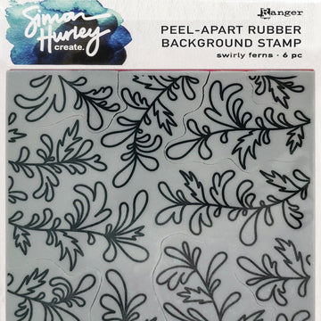 Ranger Simon Hurley create. Cling Stamps 6"X6" - Swirly Ferns