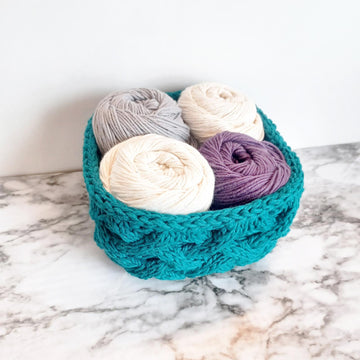 Cabled Basket Weave Bowl