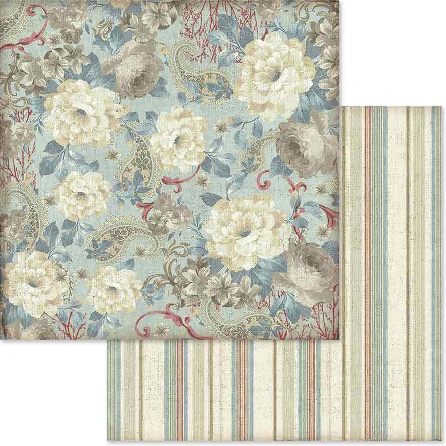Stamperia Intl Stamperia Double-Sided Cardstock 12"X12" 10/Pkg - White Flowers Wallpaper