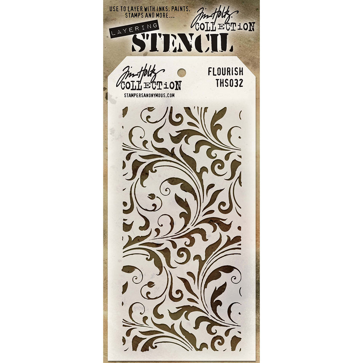 Stampers Anonymous Tim Holtz Layered Stencil 4.125"X8.5" - Flourish