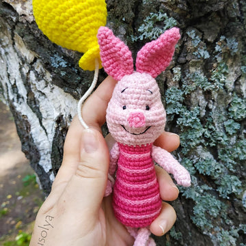 Piglet + balloons pattern (PDF + 5 videos)  Winnie the Pooh