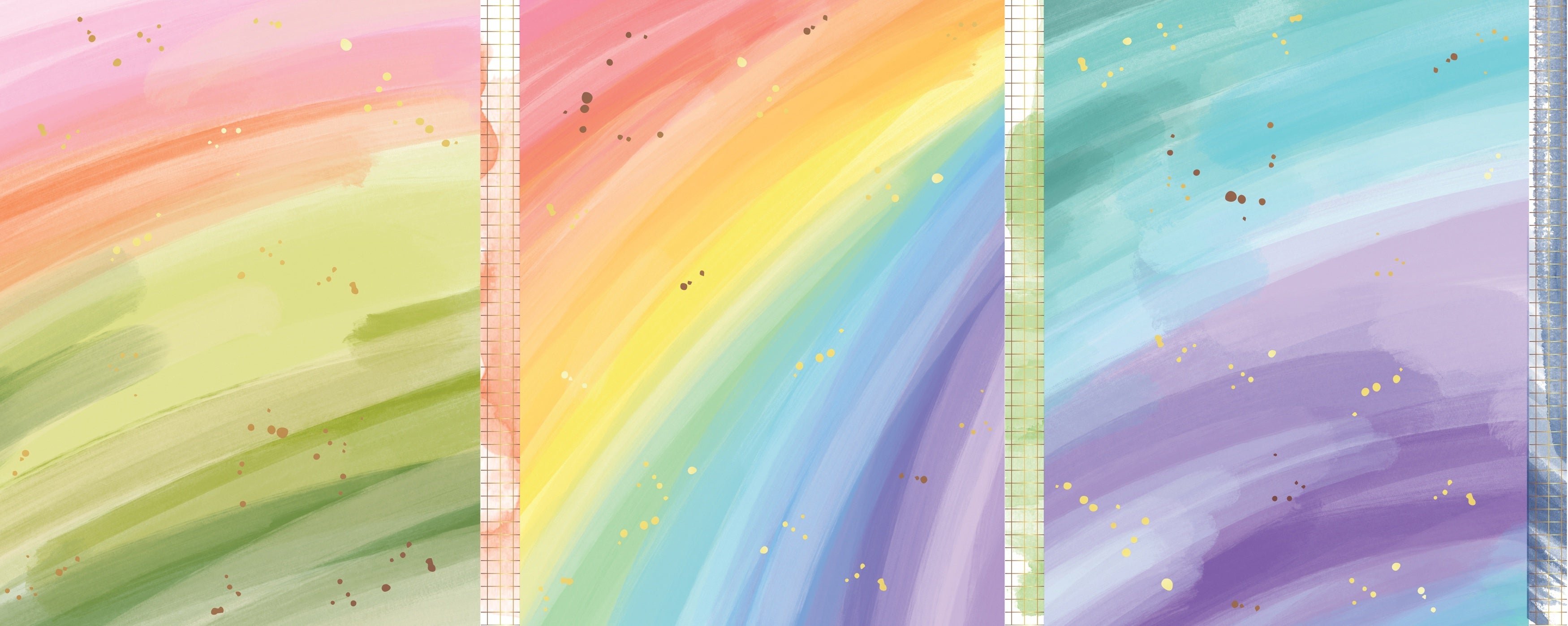Pinkfresh Studio Washi Tape 5.5"X11yd - Rainbow With Splatters