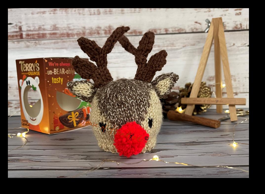 Rudolph Inspired Chocolate Orange Cover Knitting Pattern