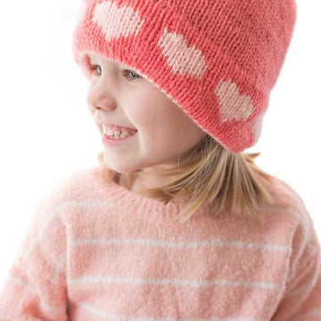Double Brim Heart Hat