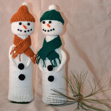 Snowman Wine Bottle Art