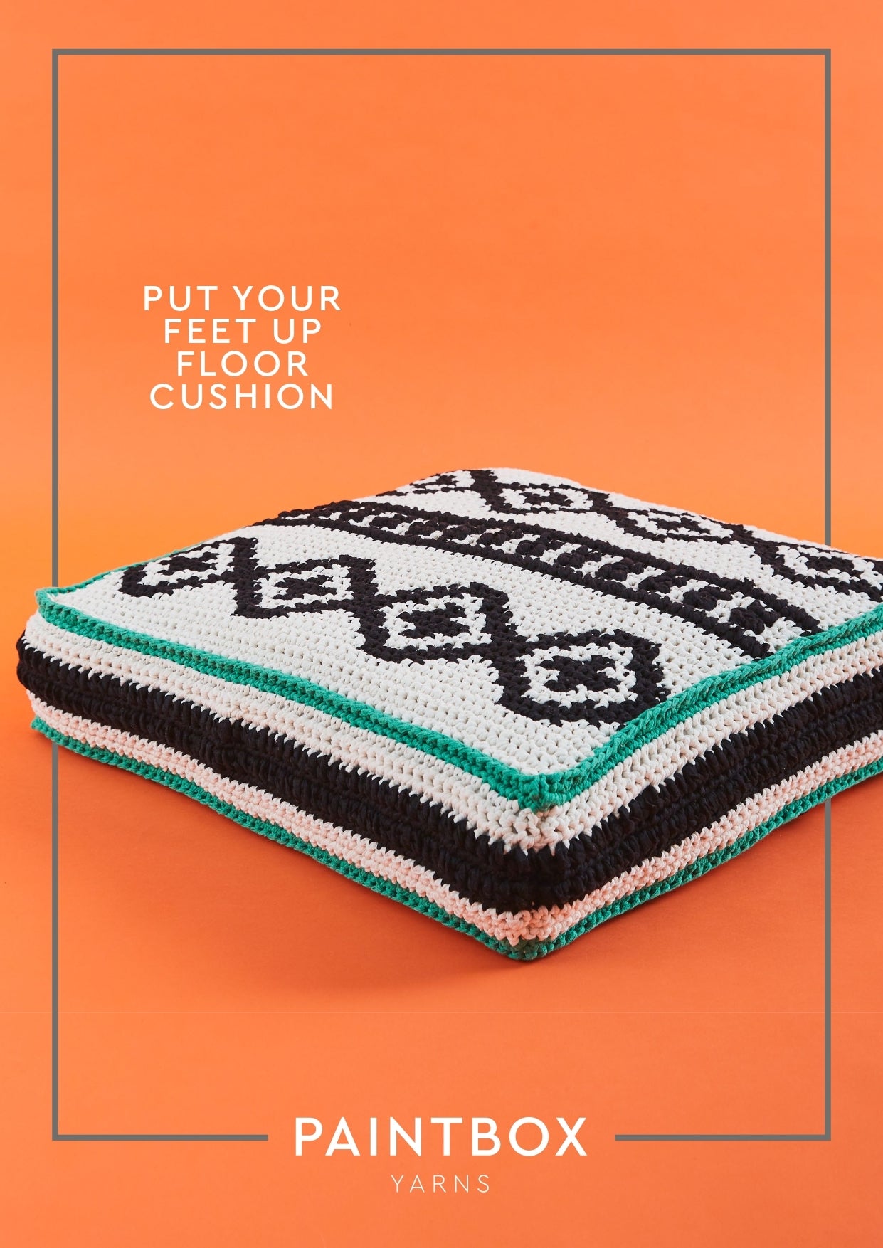Put Your Feet Up Floor Cushion - Free Crochet Pattern For Home in Paintbox Yarns Recycled Ribbon