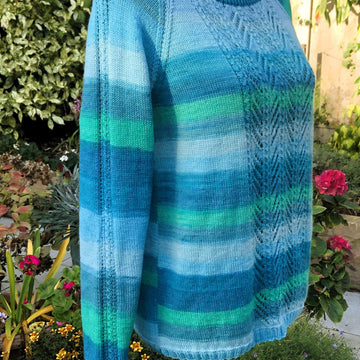 4 Ply Raglan Sweater with Eyelet Panels