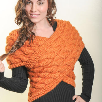 Pullover Cable Vest Wrap