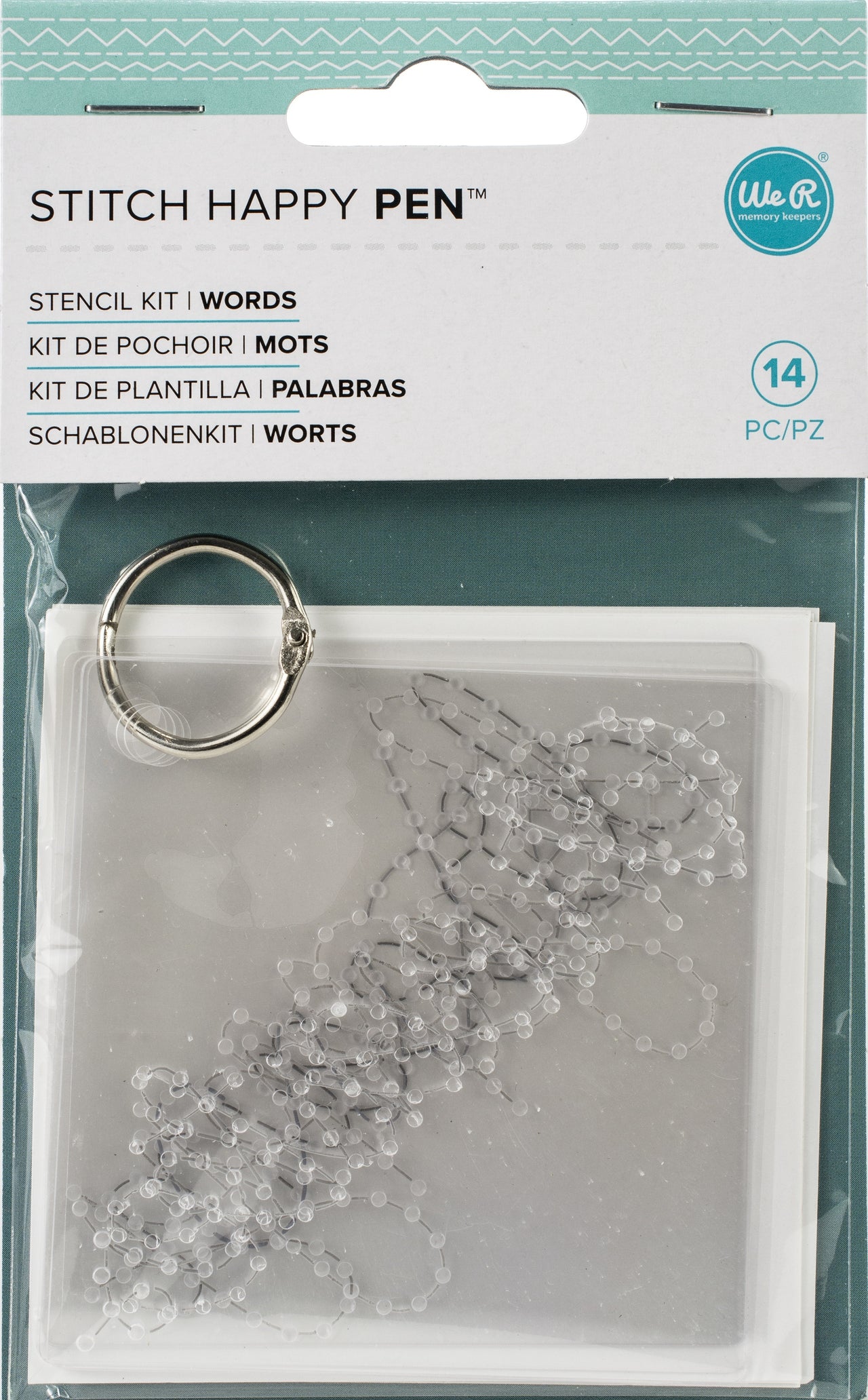 We R Memory Keepers Stitch Happy Stencil Kit - Words