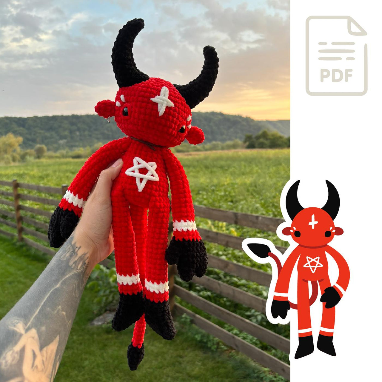 Big Demon with Big Horns | Crochet Pattern | Lucifer, Devil