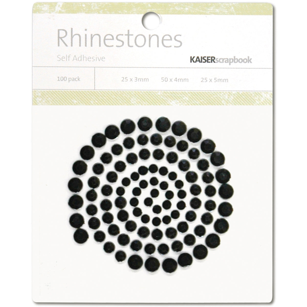 Kaisercraft Adhesive Rhinestones 100/Pkg - Black