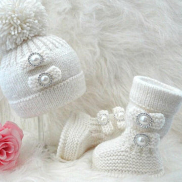 Baby Set Pompom Baby Beanie Baby Uggs PATTERN