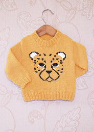 Intarsia - Cheetah Face Chart - Childrens Sweater