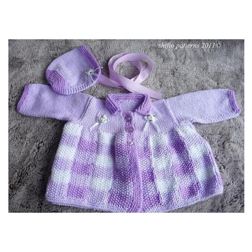 Gingham Matinee Set Knitting Pattern #174