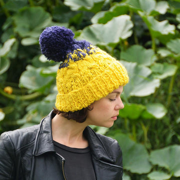 Purple Yellow Hat and Cowl