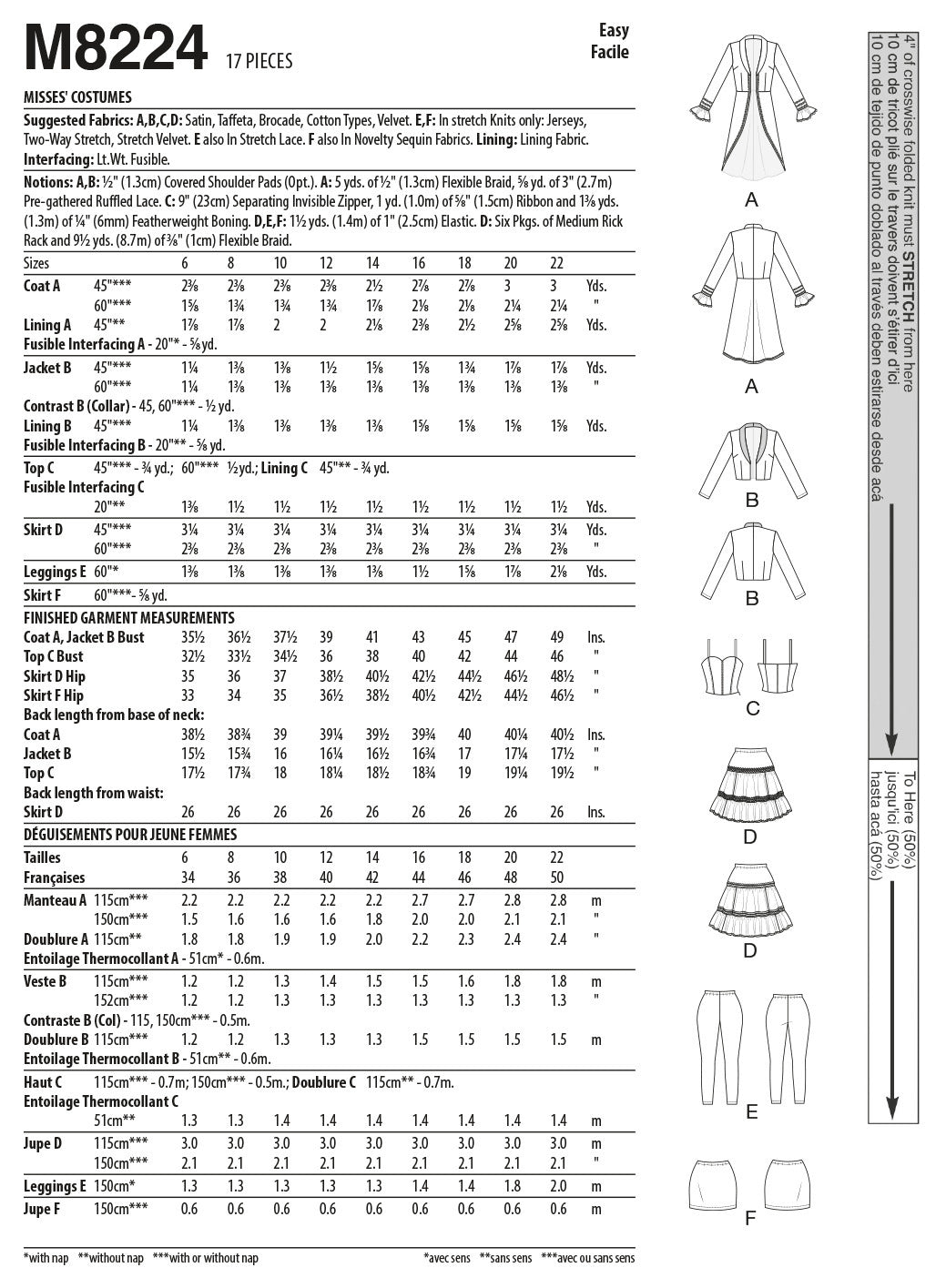 McCall's Misses' Costumes M8224 - Sewing Pattern