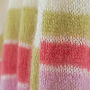 Green & Pink Mohair Sweater