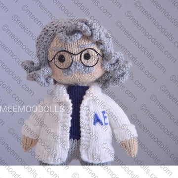 Knit Albert Einstein Doll