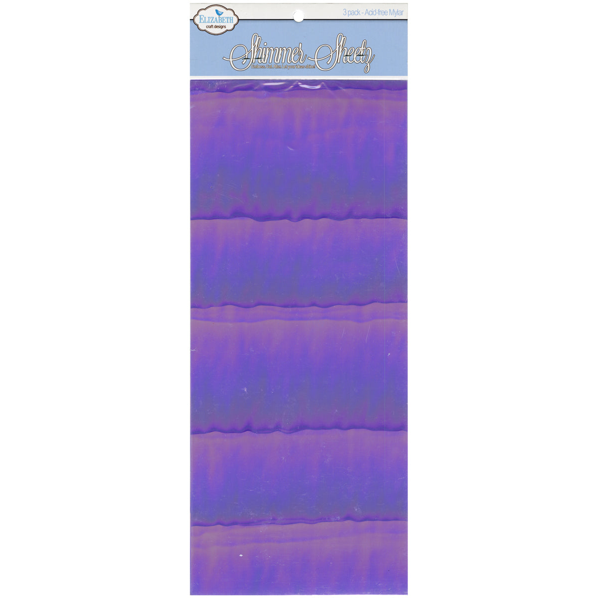 Elizabeth Craft Designs Elizabeth Crafts Mylar Shimmer Sheetz 5"X12" 3/Pkg - Purple Iris