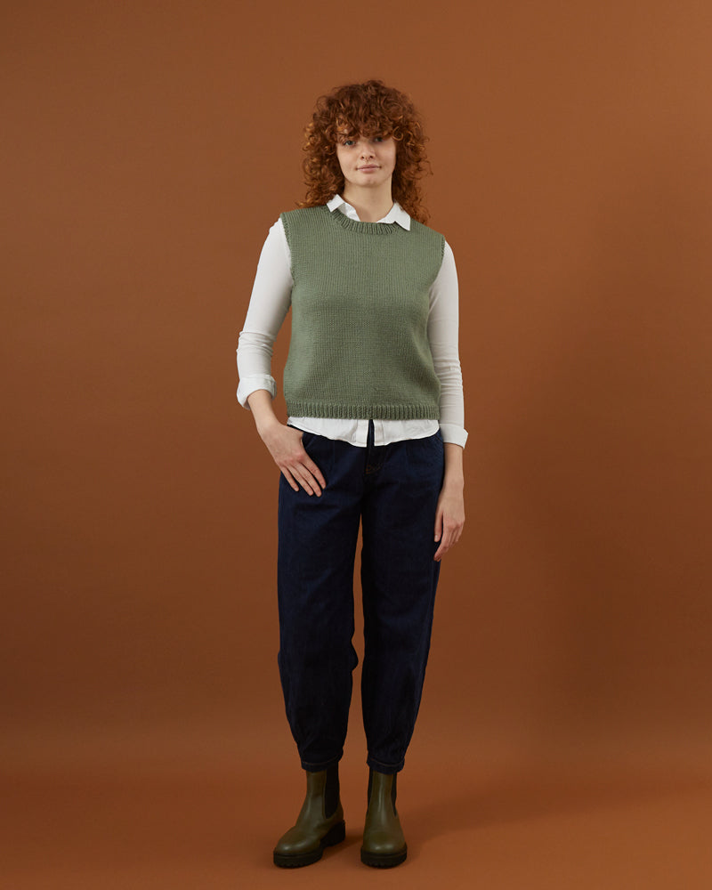 Simple Tank Top - Knitting Pattern for Women in Debbie Bliss Cashmerio Aran by Debbie Bliss - Downloadable PDF