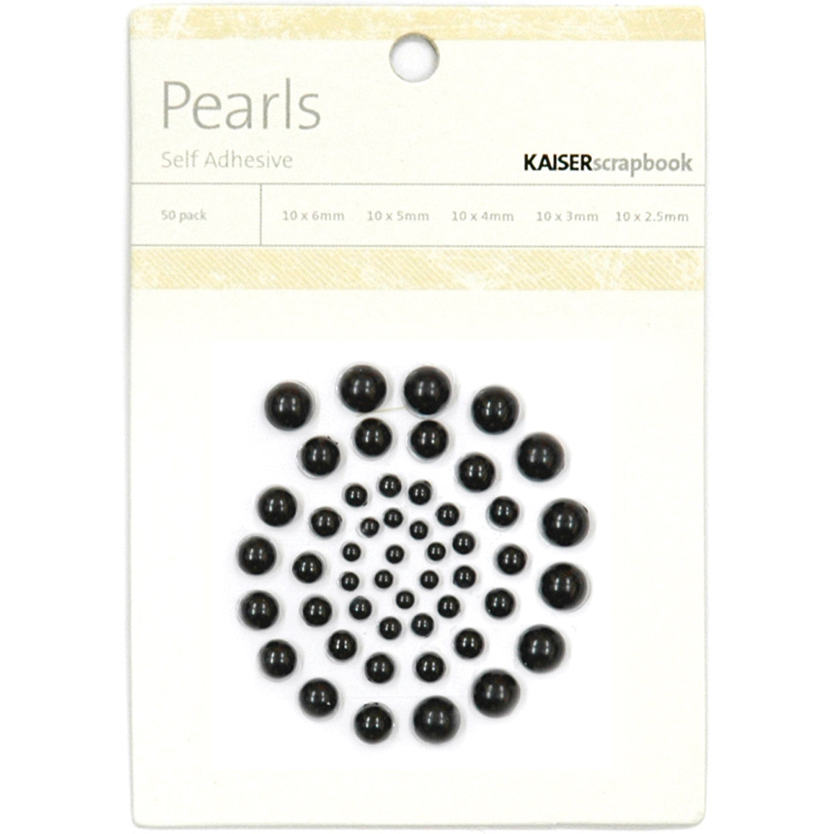 Kaisercraft Adhesive Pearls 50/Pkg - Black