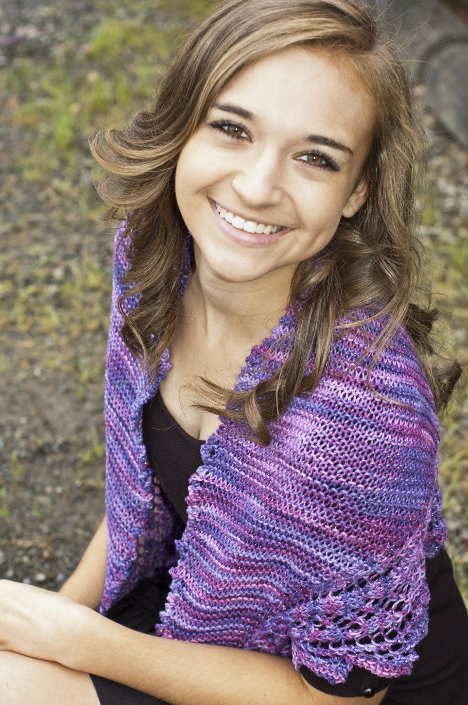 Crystal Shawl in Cascade Yarns Sunseeker Multis - DK326 - Downloadable PDF
