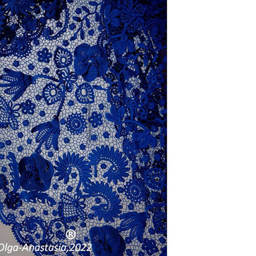 Blue lace suit - skirt and pullover