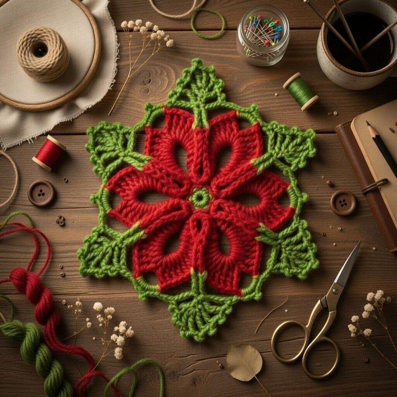 Crochet Hexagon Doily Pdf + Video Tutorial
