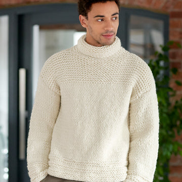 Lux – Beginner Roll Neck Jumper in West Yorkshire Spinners Re:Treat Superchunky - DBP0250 - Downloadable PDF
