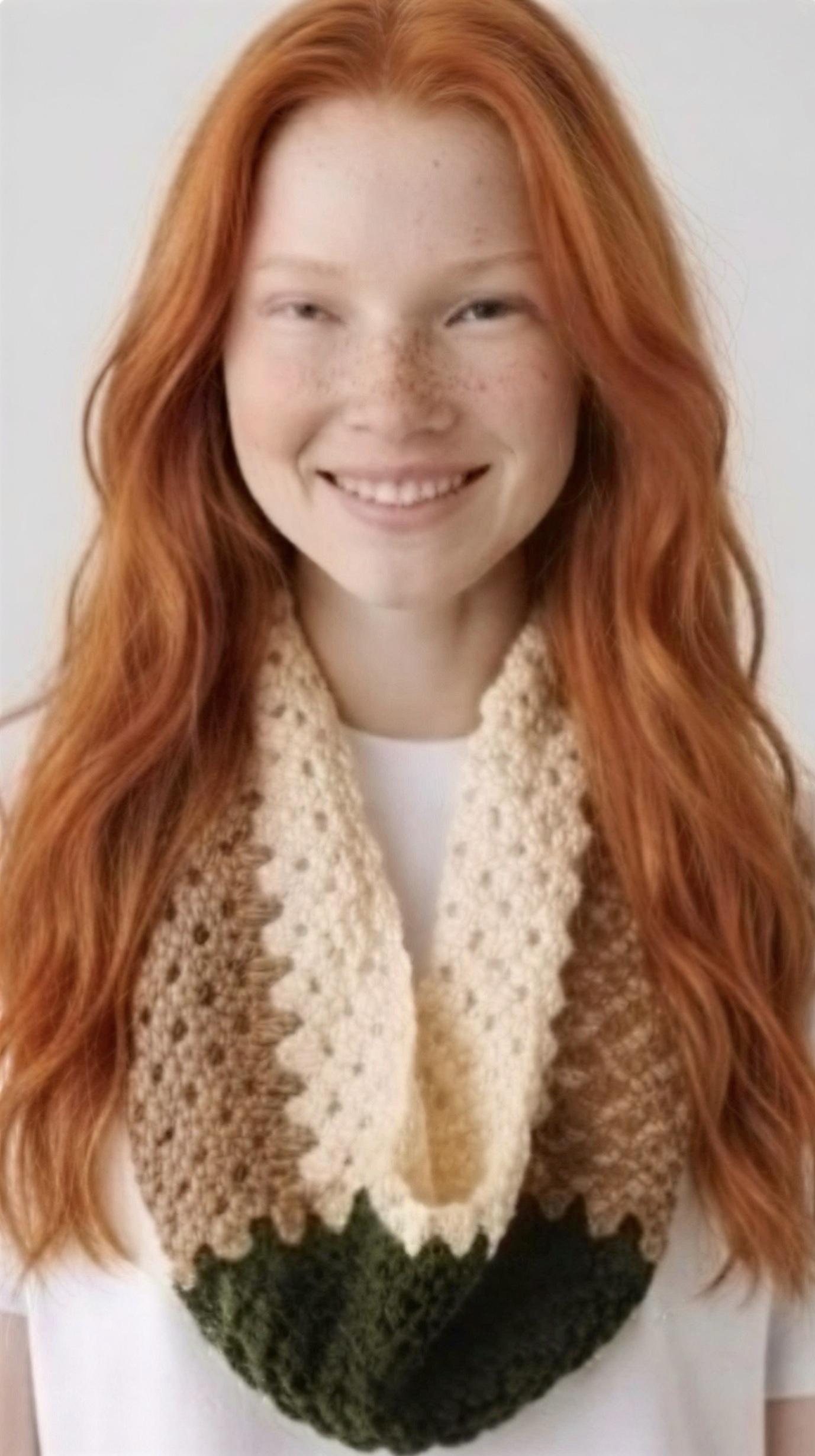 Simple Granny Stripe Crochet Scarf