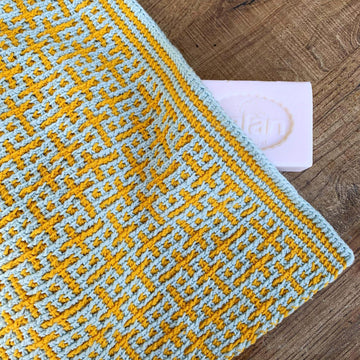 Azulejo Dishcloth (mosaic tunisian crochet)
