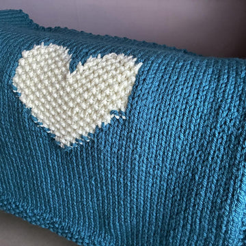Moss Stitch Hearts Blanket