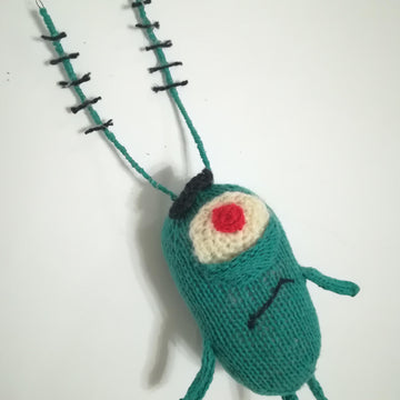 Knitted Sheldon plankton