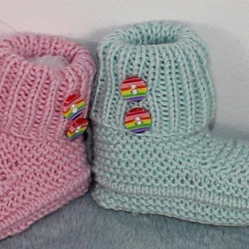 Baby Simple 2 Button Circular Booties