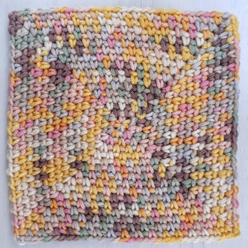 Moss Stitch In a Square Dishcloth