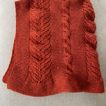 Reversible Cable and Lace Baby Blanket BJ87