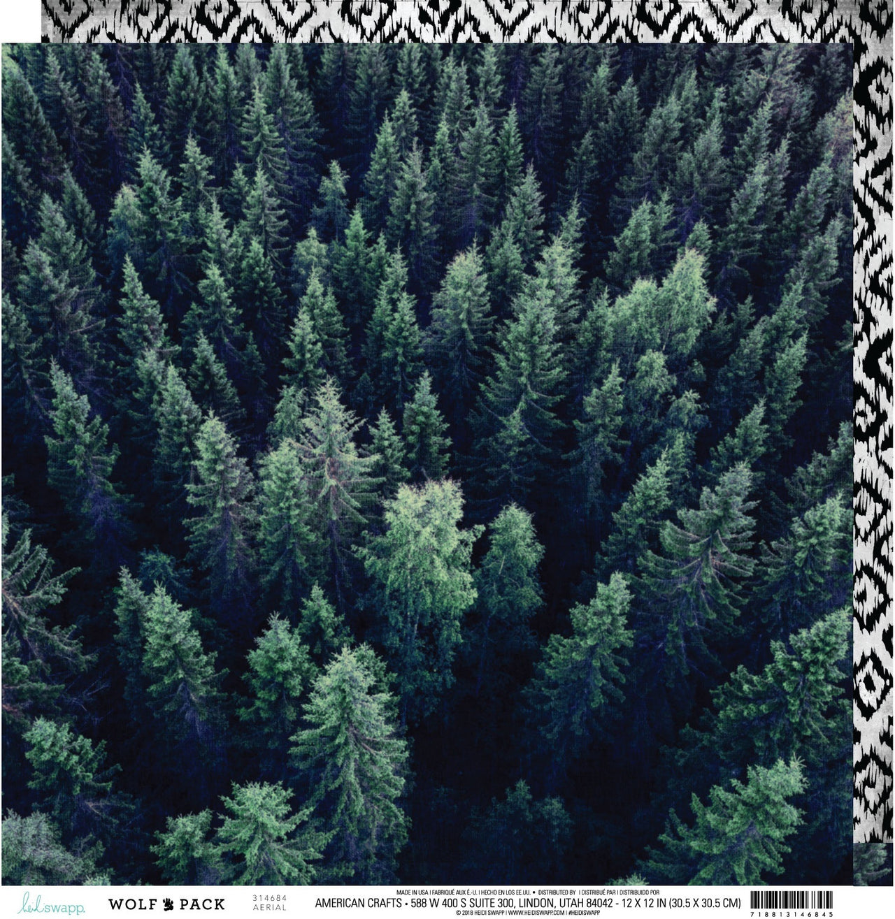 American Crafts Heidi Swapp Wolf Pack Double-Sided Cardstock 12"X12" 25/Pkg - Aerial