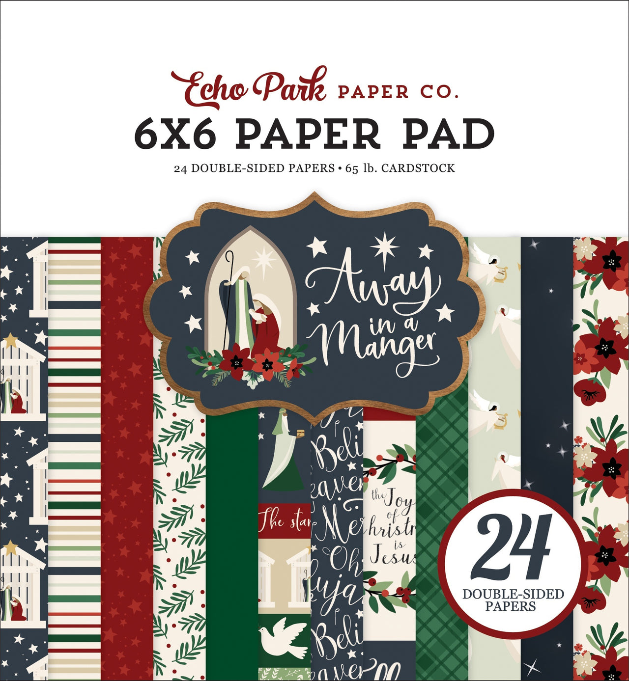 Echo Park Paper Echo Park Double-Sided Paper Pad 6"X6" 24/Pkg - Away In A Manger