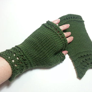 Sea Line Fingerless Mittens