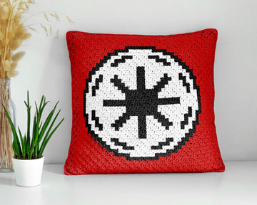 Galactic Republic Symbol Pillow Mini C2C 42x42 Squares Crochet Pattern
