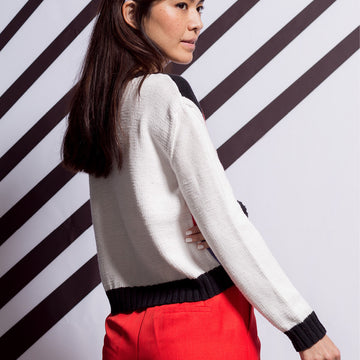 Bridget Intarsia Jumper - Knitting Pattern For Women in MillaMia Naturally Soft Cotton by MillaMia