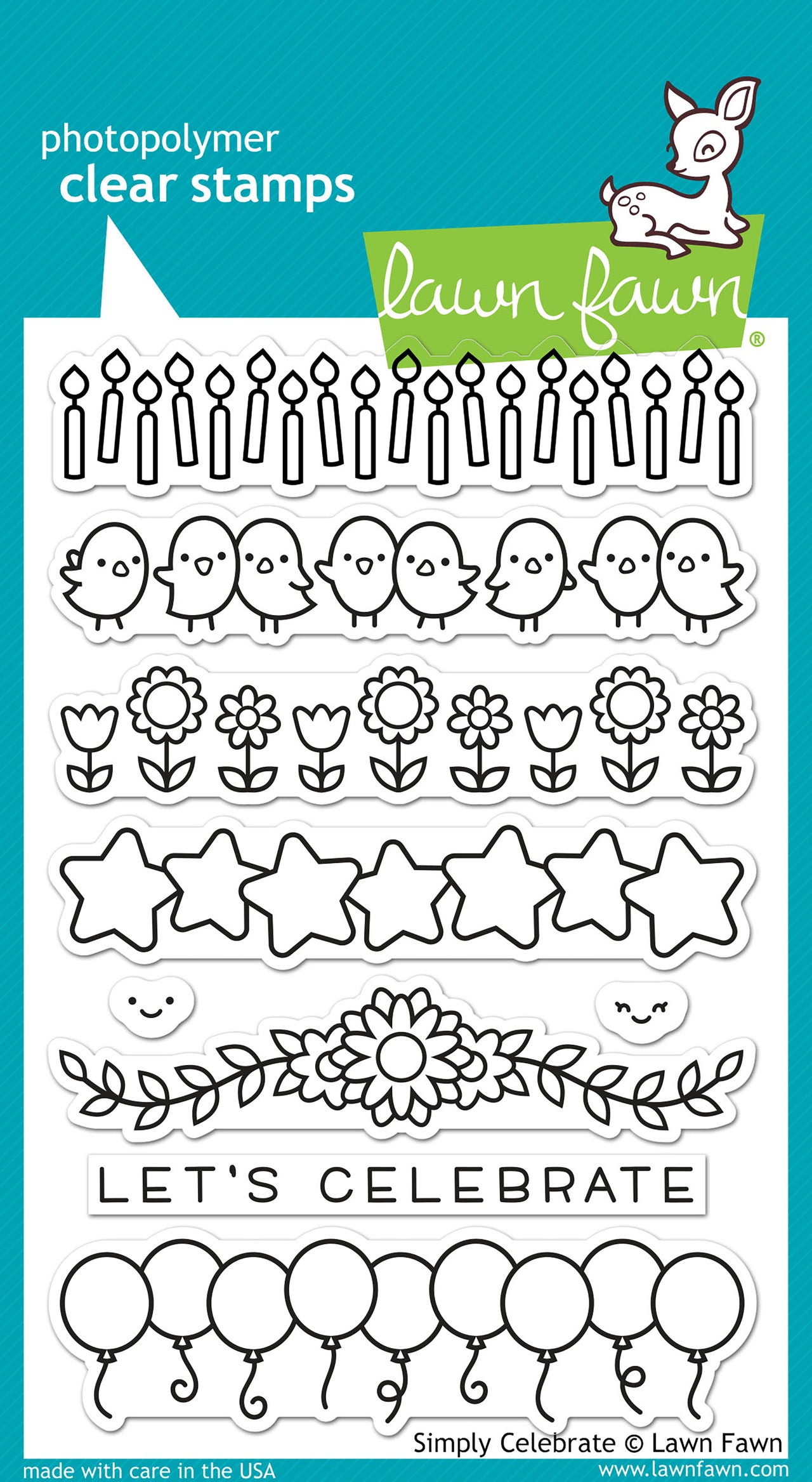 Lawn Fawn Clear Stamps 4"X6" - Simply Celebrate