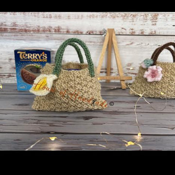 Calla Lily & Cherry Blossom Tote Bag Chocolate Orange Knitting Pattern
