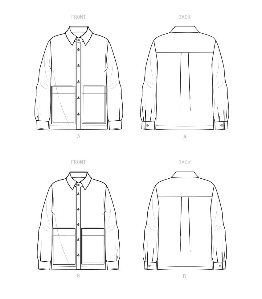 New Look Unisex Shirt N6724 - Paper Pattern, Size A (XS-S-M-L-XL)