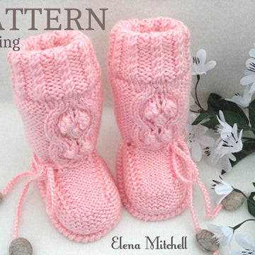 Knitting PATTERN Baby Booties Newborn Baby Boots Bobbles