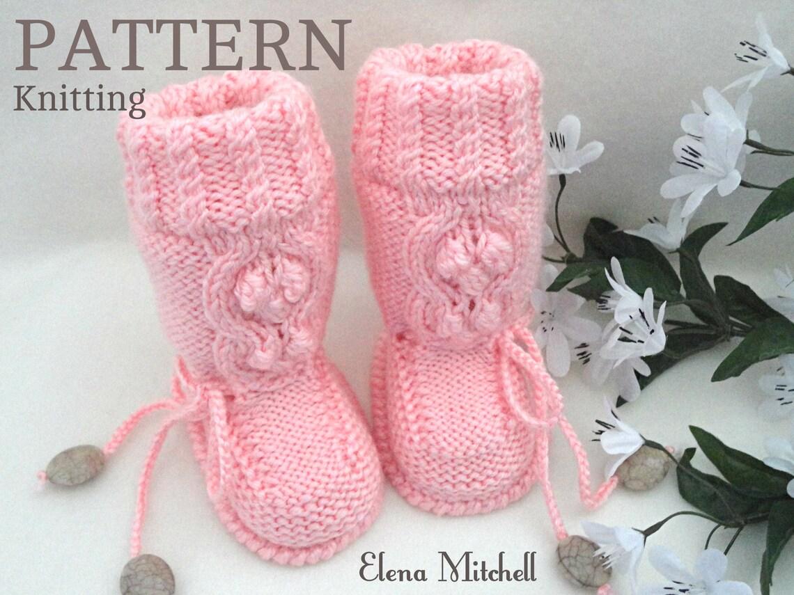 Knitting PATTERN Baby Booties Newborn Baby Boots Bobbles