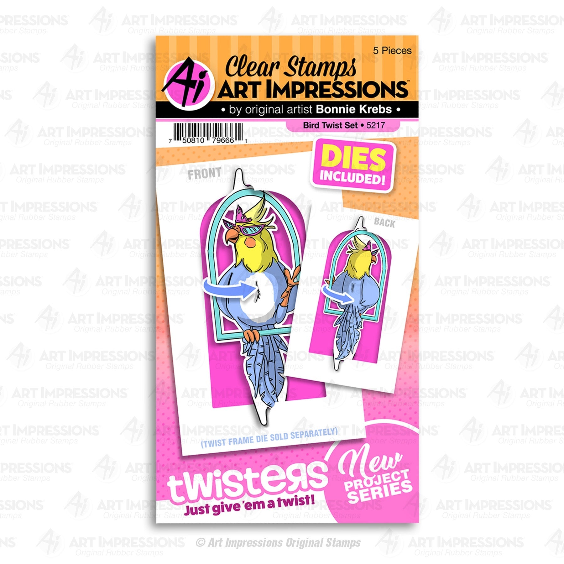 Art Impressions Twisters Stamp & Die Set - Bird Twist
