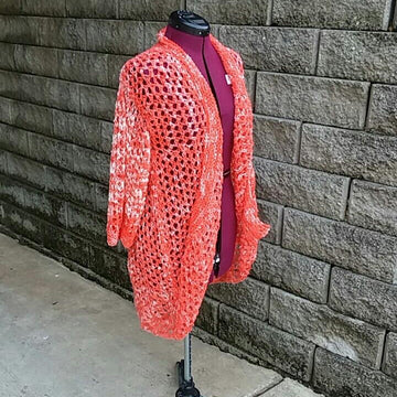 Grapefruit Lace Shrug