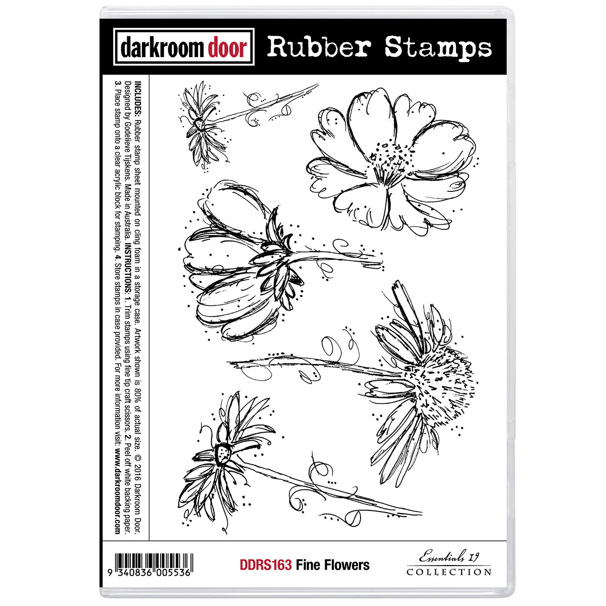 Darkroom Door Cling Stamps 7"X5" - Fine Flowers